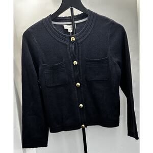 Free Assembly Navy Gold Button Pockets Cardigan Size XS Womens NEW NWT